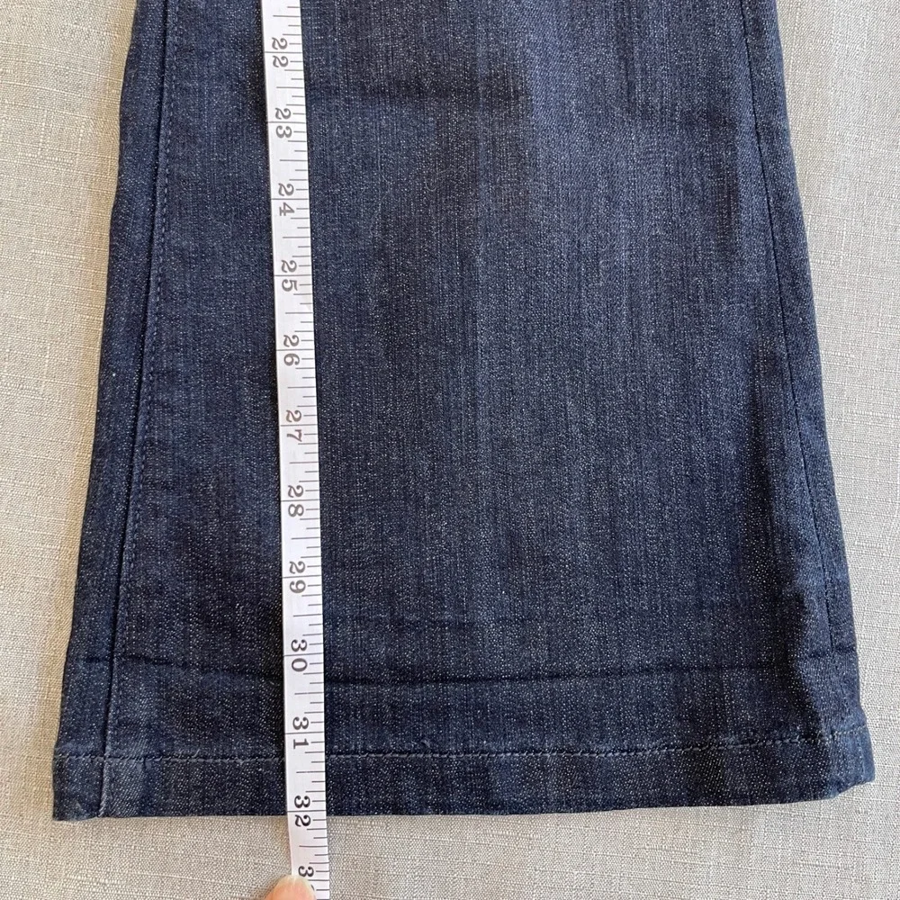 Anthropologie Pilcro Stet Flare Stretch Dark Wash Denim Jeans Women 28 x 32 Long